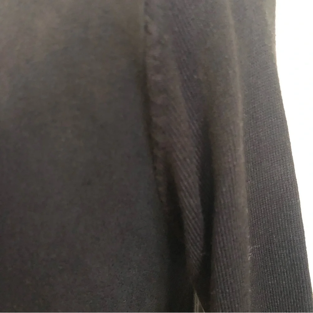 Zara Black faux Suede waterfall knit cardigan w/sliver eyelet grommet Size Small
